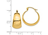 14k Yellow Gold 21.42mm x 19mm Polished Tapered Hoop Earrings