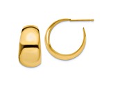 14k Yellow Gold 19mm x 10mm Small Hoop Earrings