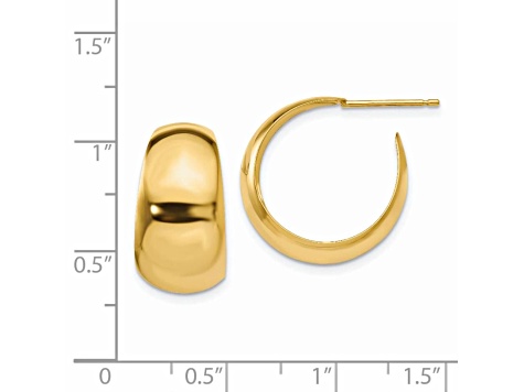 14k Yellow Gold 19mm x 10mm Small Hoop Earrings
