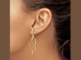 14k Yellow Gold Curved Tube Dangle Earrings