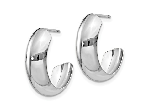 14k White Gold 18mm x 16mm Hoop Earrings