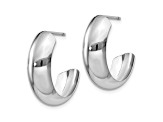 14k White Gold 18mm x 16mm Hoop Earrings