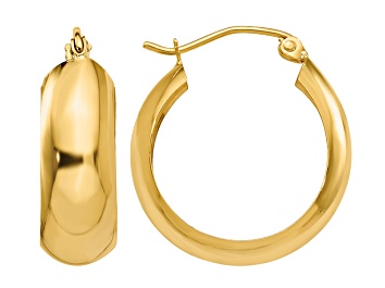 L-14 mm, W-15 mm 14k White Gold Hollow Hinged Hoop Earrings for Women 