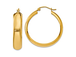 14k Yellow Gold 18mm x 6.75mm Hoop Earrings