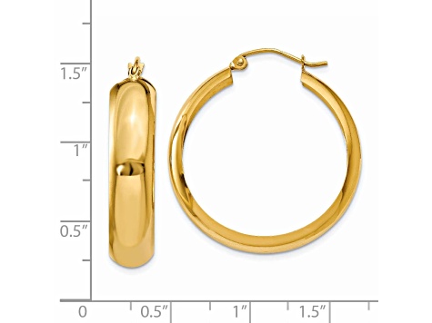 14k Yellow Gold 18mm x 6.75mm Hoop Earrings