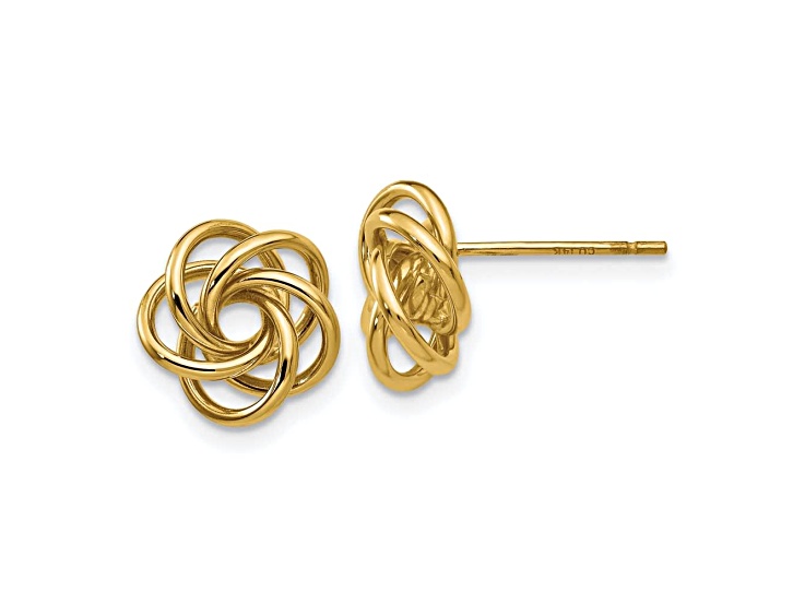 14k Yellow Gold Love Knot Earrings