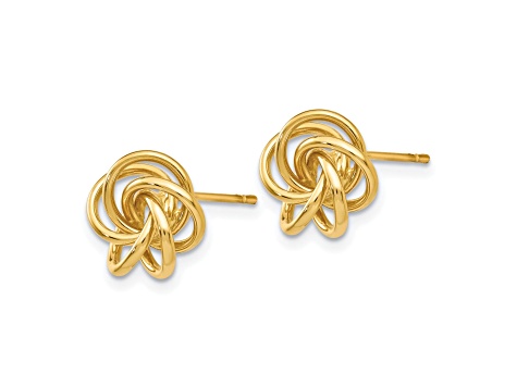 14k Yellow Gold Love Knot Earrings