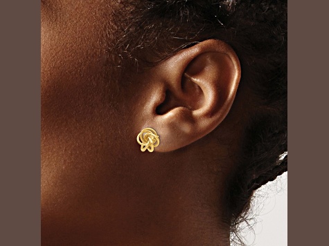 14k Yellow Gold Love Knot Earrings