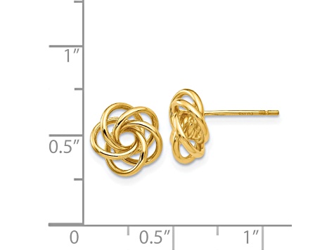 14k Yellow Gold Love Knot Earrings