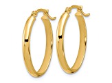 14k Yellow Gold Oval Hoop Earrings