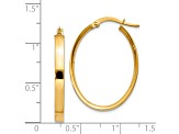 14k Yellow Gold 3mm Oval Hoop Earrings