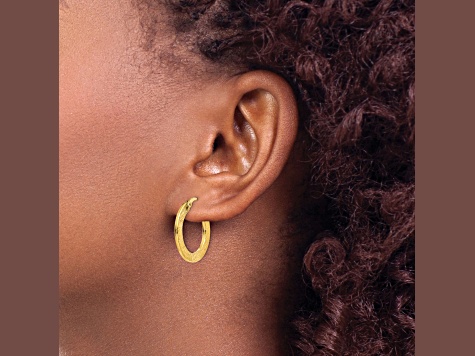 14k Rose Gold 21mm x 2mm Hoop Earrings
