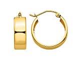 14k Yellow Gold 13mm x 5.5mm Hoop Earrings