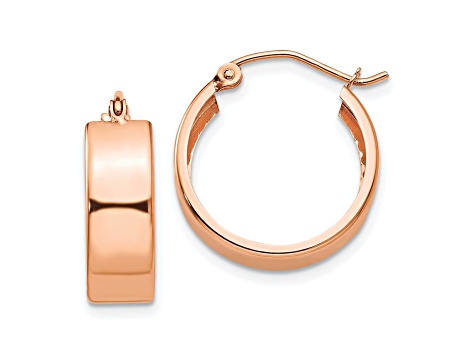 14k Rose Gold 16mm x 5.5mm Polished Hoop Earrings