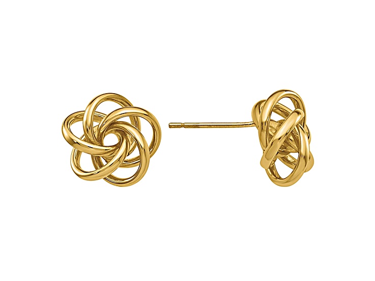 14k Yellow Gold Love Knot Earrings