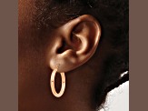 14k Rose Gold 25mm x 3mm Polished Lightweight Tube Hoop Earrings