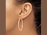 14k Rose Gold 40mm x 3mm Polished Lightweight Tube Hoop Earrings