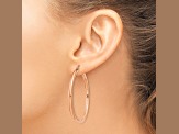 14k Rose Gold 45mm x 3mm Polished Lightweight Tube Hoop Earrings