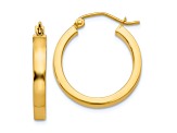 14k Yellow Gold 2x3mm Square Tube Hoops