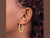 14k Yellow Gold 30mm x 2mm Square Tube Hoop Earrings