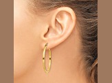 14k Yellow Gold 35mm x 2mm Square Tube Hoop Earrings