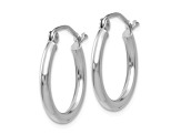 14K White Gold 17mm x 2mm Polished Lightweight Tube Hoop Earrings