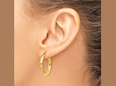 14k Yellow Gold 25mm x 3mm Polished Lightweight Tube Hoop Earrings