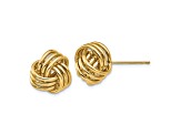 14k Yellow Gold Polished Triple Knot Post Earrings