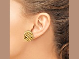 14k Yellow Gold Polished and Twisted Love Knot Post Earrings