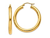 14K Yellow Gold 35mm x 4mm Polished Lightweight Tube Hoop Earrings