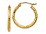 14k Yellow Gold 20mm x 2mm Diamond-cut Round Tube Hoop Earrings