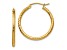 14k Yellow Gold 25mm x 2mm Diamond-cut Round Tube Hoop Earrings