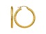 14k Yellow Gold 30mm x 3mm  Diamond-cut Round Hoop Earrings