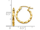 14k Yellow Gold 12mm x 2mm Twist Polished Hoop Earring