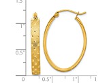 14k Yellow Gold 28.91mm x 4mm Polished, Satin and Diamond-cut Hoop Earrings