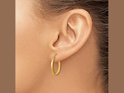 Gold Rhinestone Saddleback Hoop Earrings | Lime Lush