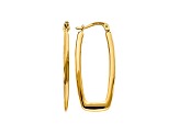 14k Yellow Gold 11mm x 2.25mm Polished  Rectangle Hoop Earrings