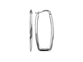 14k White Gold 33mm x 2.25mm Polished Rectangle Hoop Earrings