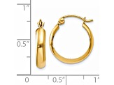 14k Yellow Gold Polished 3.5mm Hoop Earrings