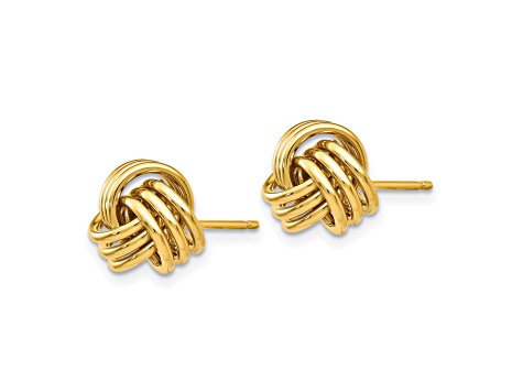 14k Yellow Gold Polished Triple Knot Post Earrings