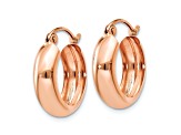 14k Rose Gold 15mm x 4.75mm Polished Round Hoop Earrings