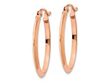 14k Rose Gold Polished Oval Tube Earrings