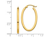 14k Yellow Gold 14mm x 2mm Oval Hoop Earrings