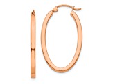 14k Rose Gold 29mm x 2mm Polished Oval Tube Hoop Earrings