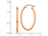 14k Rose Gold 29mm x 2mm Polished Oval Tube Hoop Earrings