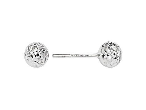 6mm white gold stud earrings