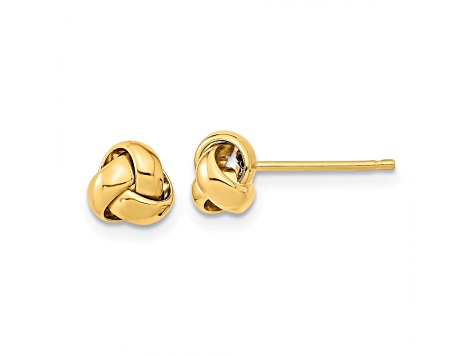 14k Yellow Gold Gold Polished Love Knot Post Earrings - VG238A | JTV.com