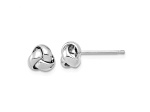 14k White Gold Polished Love Knot Post Earrings