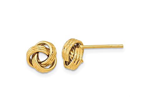 14k Yellow Gold Polished Love knot Post Earrings