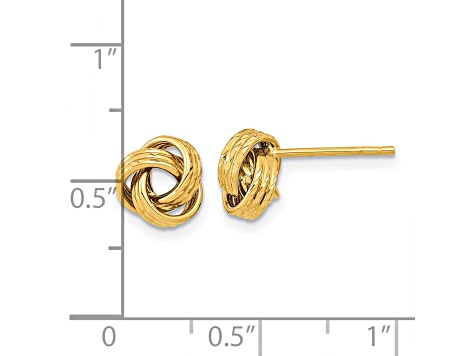 14k Yellow Gold Polished Love knot Post Earrings